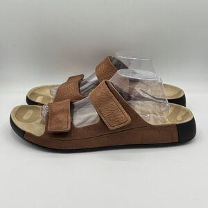 ECCO 2nd Cozmo Mens Sz EU 47 US 13 Cocao BrownThree Band Ankle Open Toe Sandals